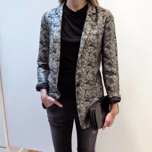 Forte.Forte Silver Jacquard Blazer, size "I", fits like an XS